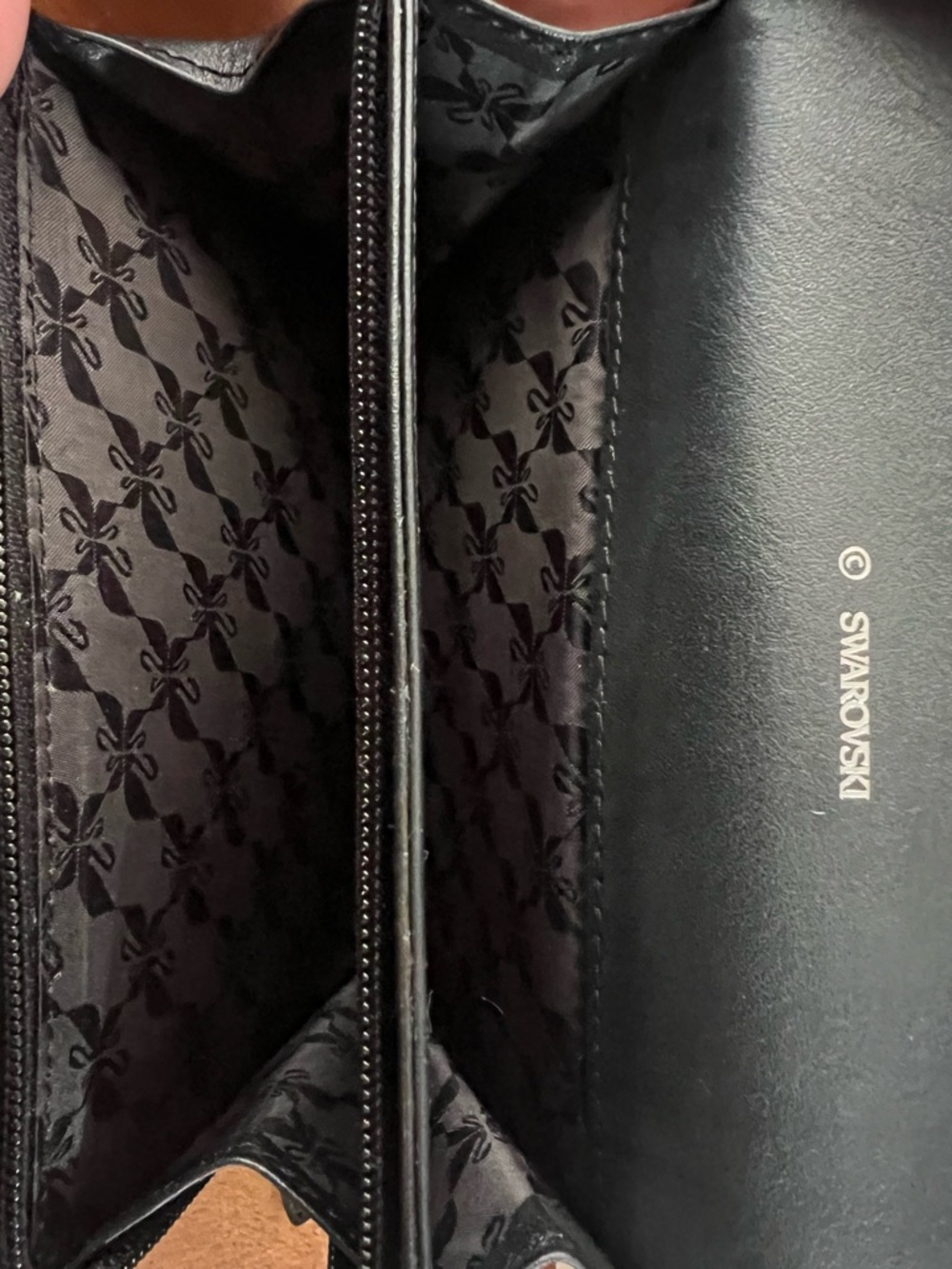 Swarovski Black Embossed Crystal-Trim Wallet - Picture 4 of 6